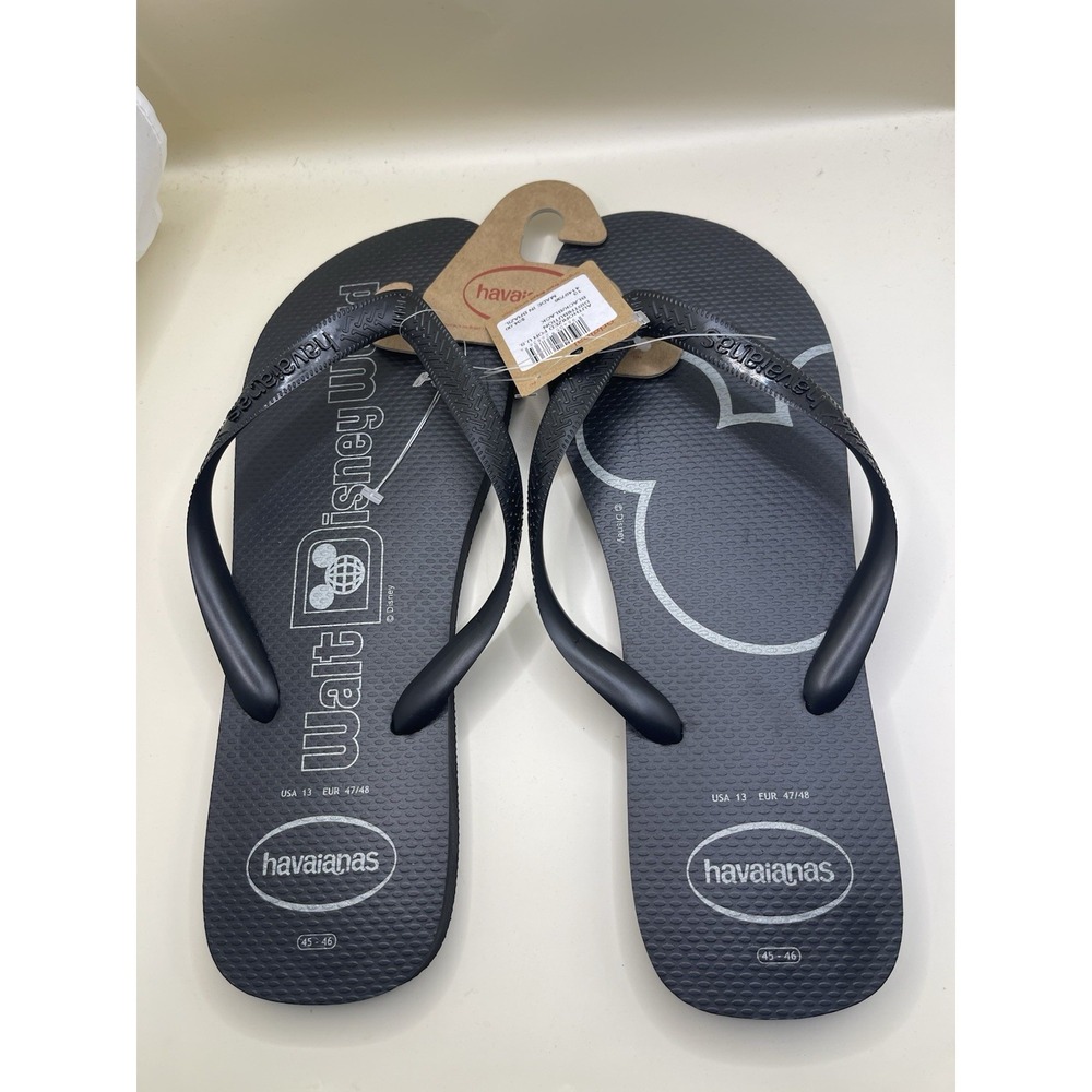 Havaianas Flip Flops Brazil Collab Disney Beach Summer Sandals black Men's 13